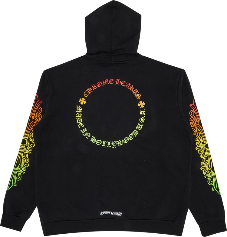 Chrome Hearts Gradient Floral Hoodie BlackMulticolor