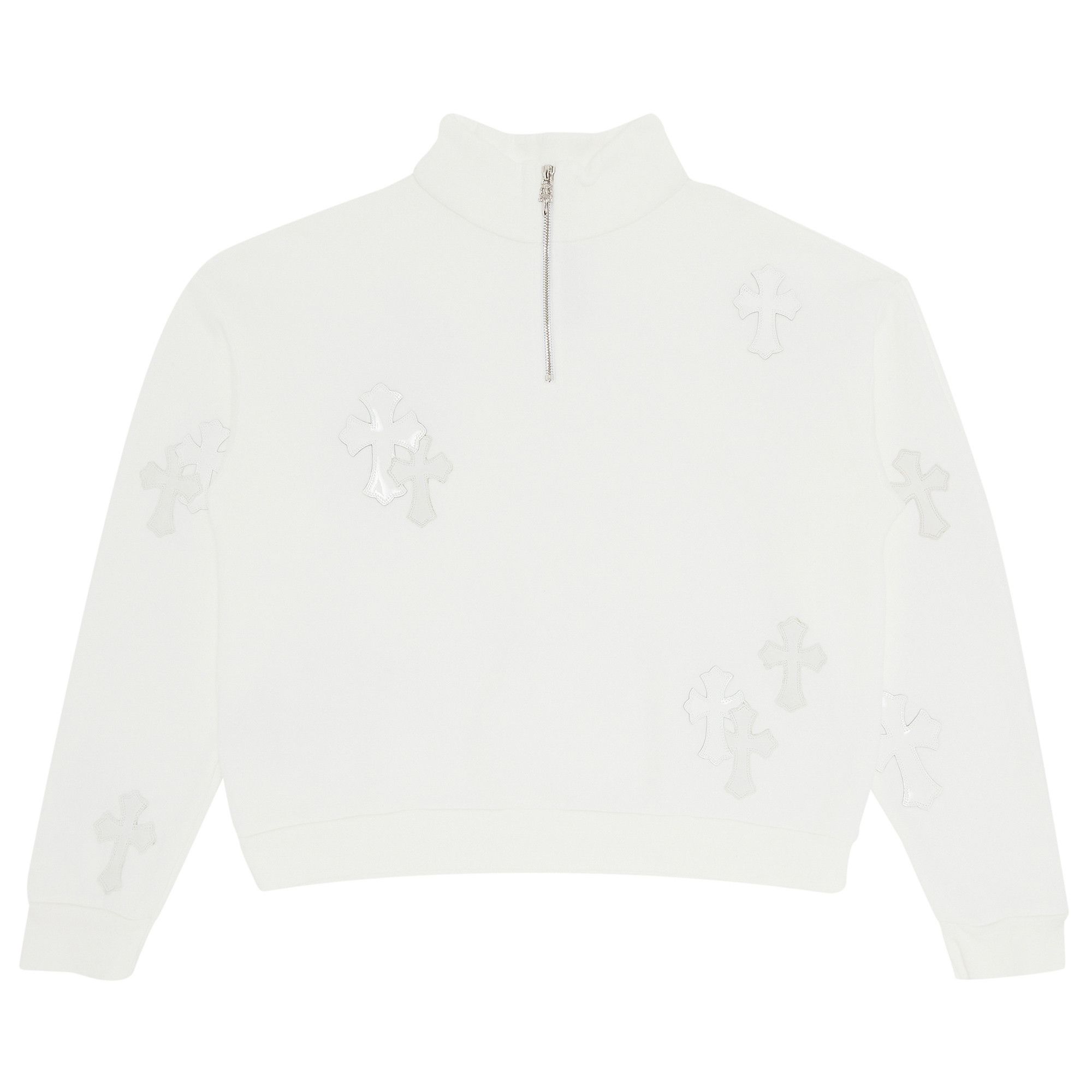 Buy Chrome Hearts Cross Patch Dagger Quarter Zip 'White' - 1383