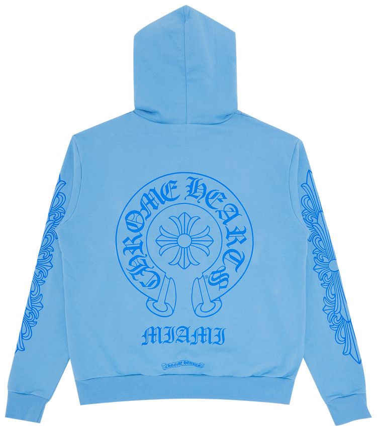 Chrome Hearts Miami Exclusive Horseshoe Hoodie Baby Blue