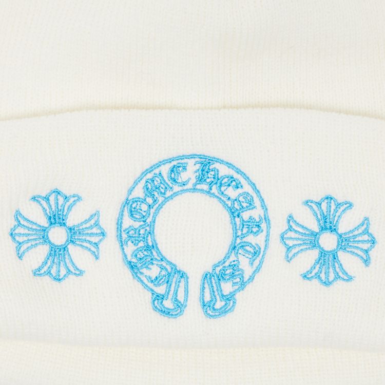 Chrome Hearts Miami Exclusive Horseshoe Beanie WhiteBlue