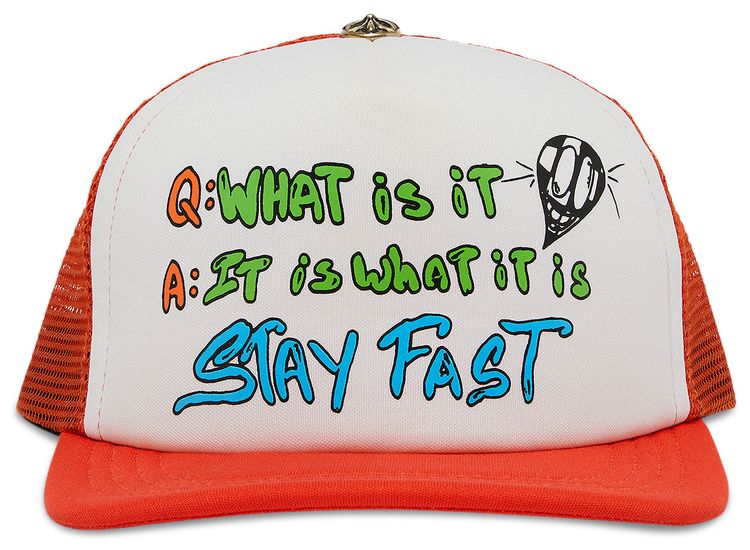 Chrome Hearts Sex Records It Is What It Is Trucker Hat Orange