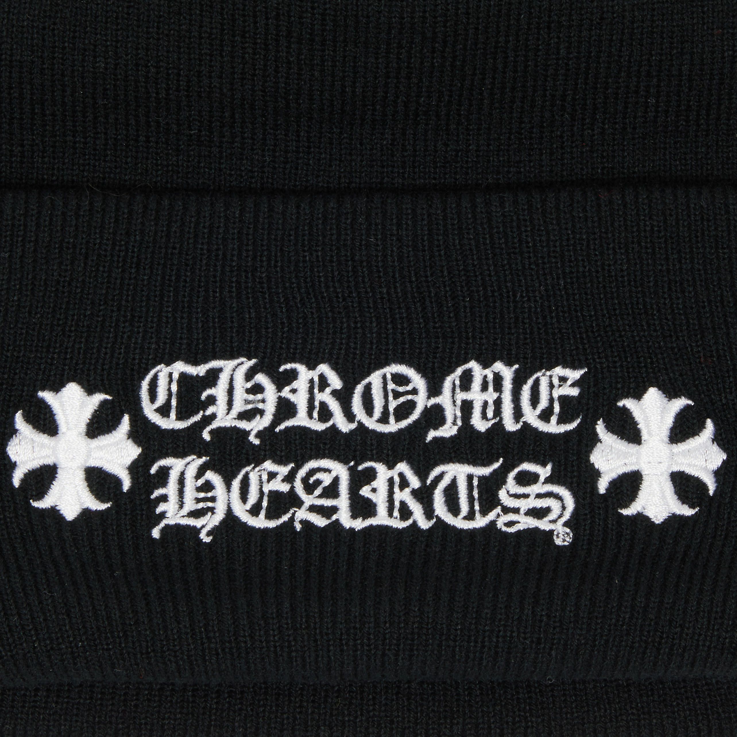 【Chrome Hearts】Logo Beanie Black / 追跡付 Chrome Hearts Horse Shoe & Crosses Logo Beanie Black