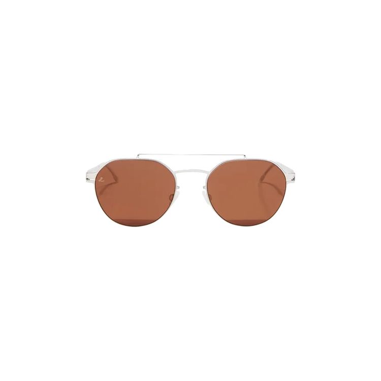 Mykita ML04 Sunglasses Shiny Silver Titan GreyLeica Amber Solid