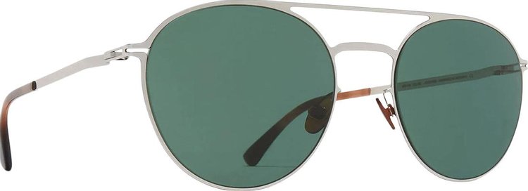 Mykita Jullian Sunglasses Shiny SilverDark Green Solid