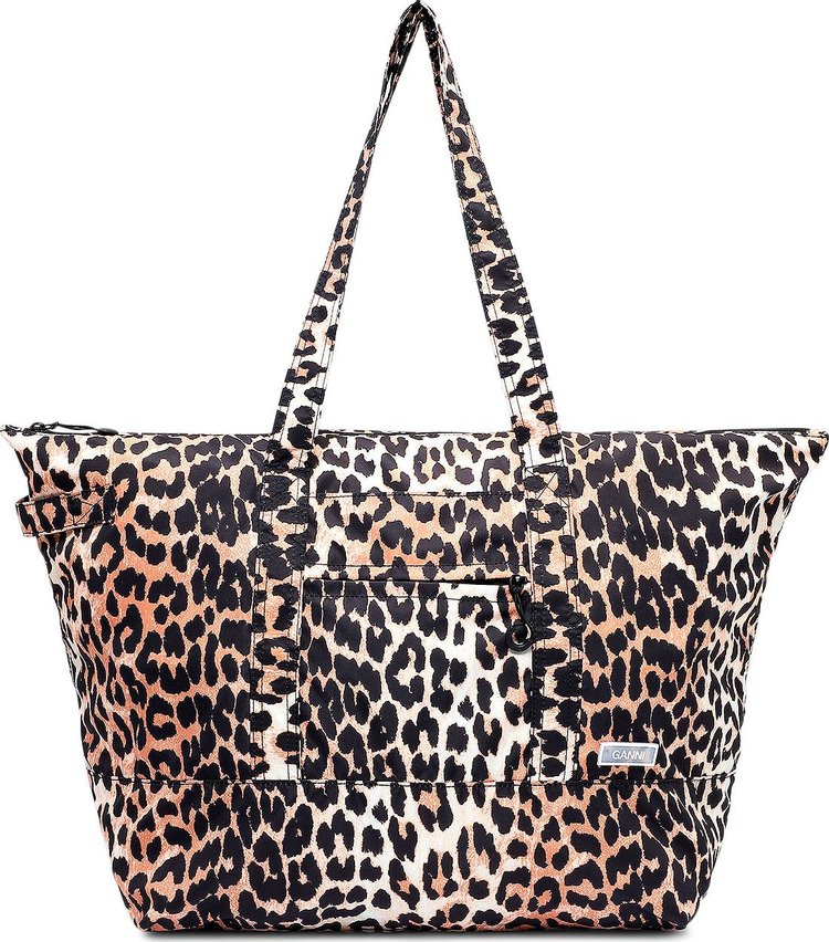 GANNI Recycled Tech Fabric Bags 'Leopard'