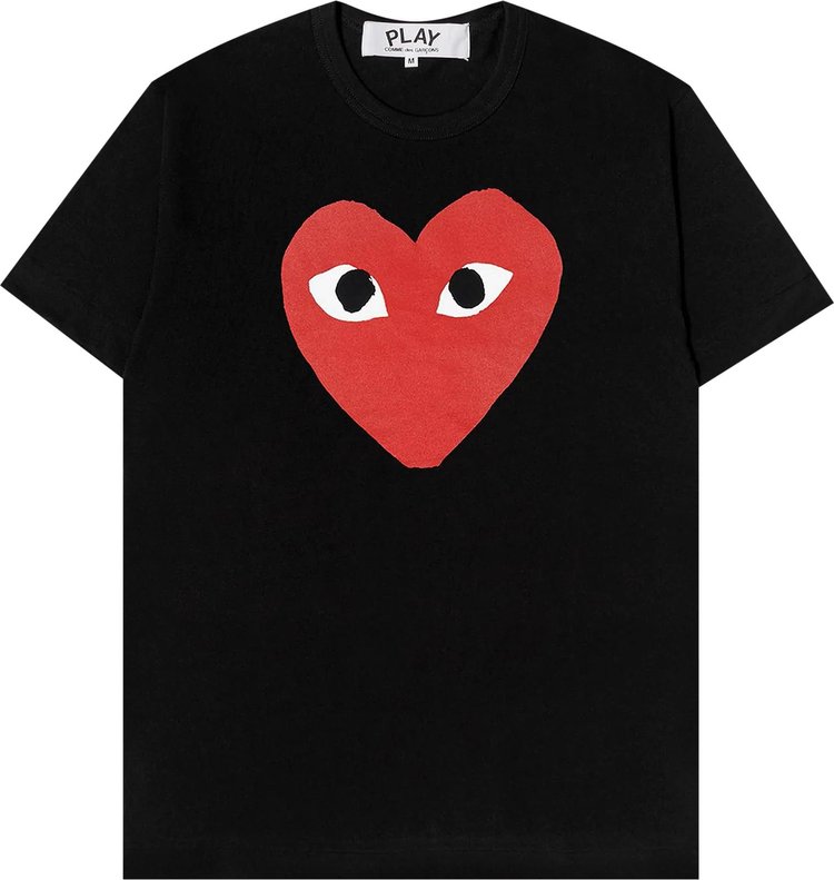 Buy Comme des Garçons PLAY Heart Logo Tee 'Black' - P1T1121 BLAC | GOAT