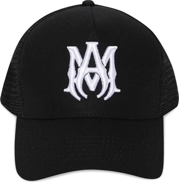 Amiri MA Logo Trucker Hat 'Black/White'
