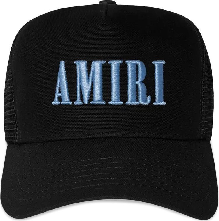 Amiri Core Logo Trucker Hat BlackDusty Blue