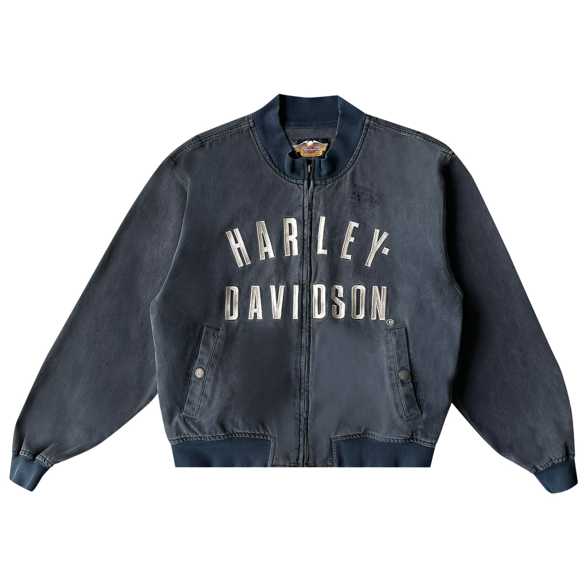 Buy Vintage Harley Davidson 1990's Varsity Jacket 'Black' - 4892  119900301VJ BLAC | GOAT