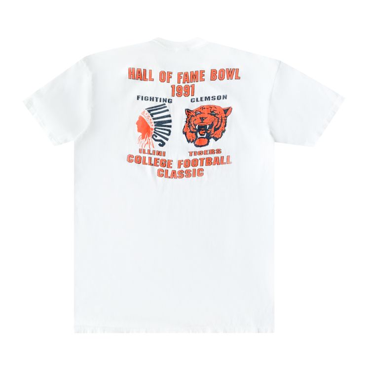 Vintage 1991 Illinois Vs Clemson Hall Of Fame Bowl Tee White