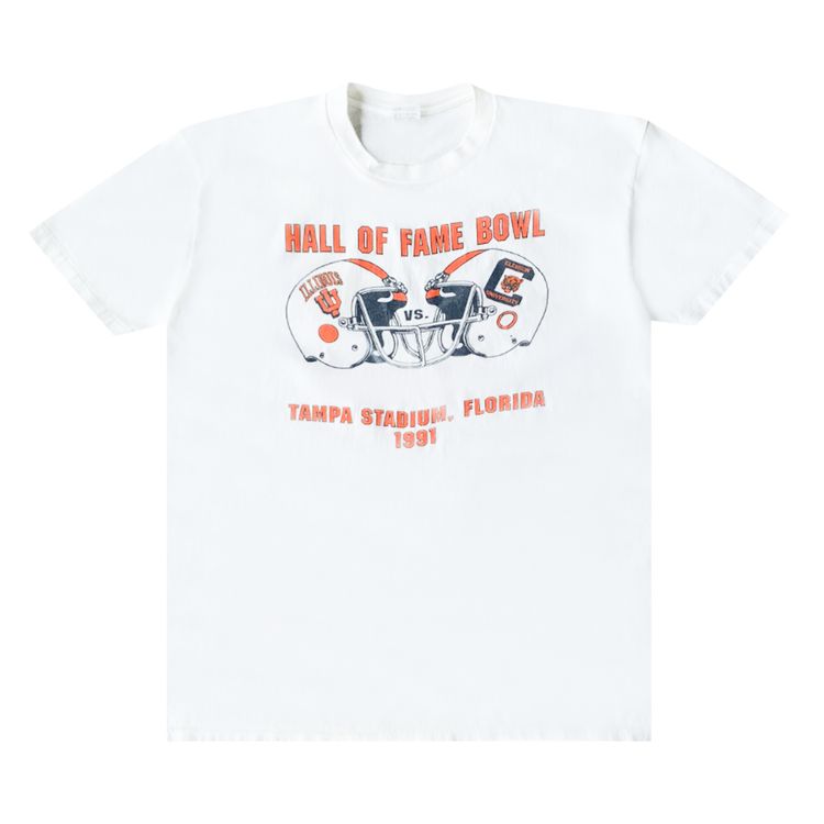 Vintage 1991 Illinois Vs Clemson Hall Of Fame Bowl Tee White