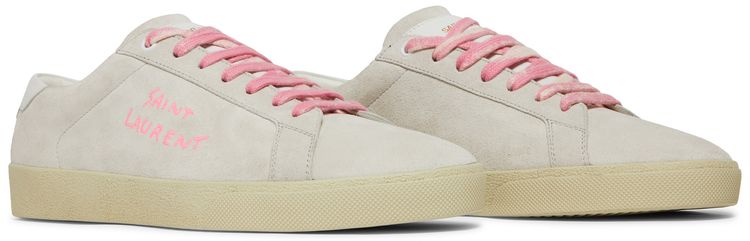 Saint Laurent SL 06 Signature Court Suede White Pink