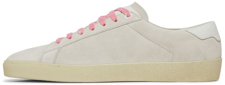 Saint Laurent SL 06 Signature Court Suede White Pink