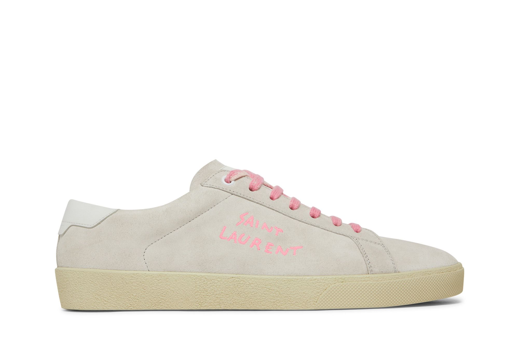 Size 8.0 Saint Laurent SL 06 Signature Court Suede White Pink