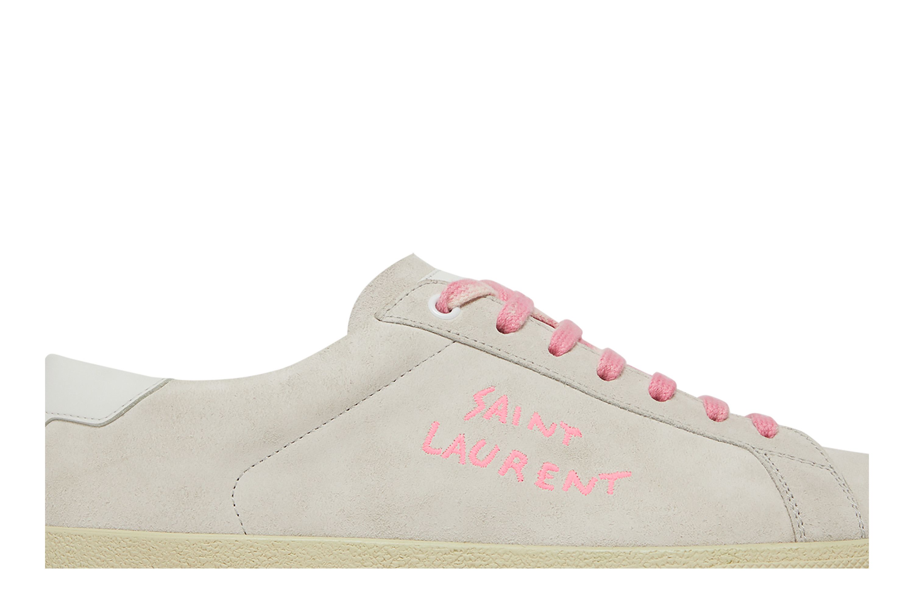Size 8.0 Saint Laurent SL 06 Signature Court Suede White Pink