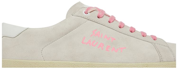 Saint Laurent SL 06 Signature Court Suede White Pink