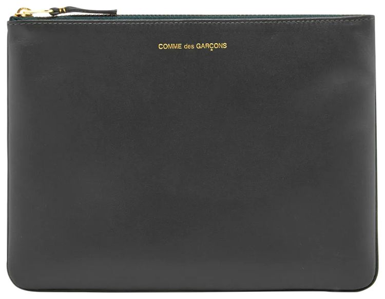 Comme des Garcons Leather Zip Pouch Black