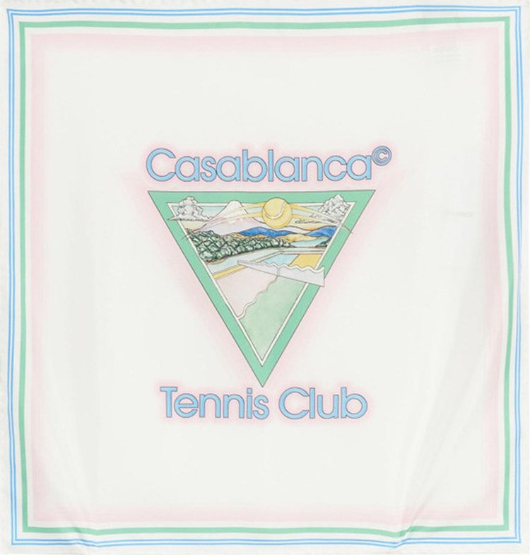 Casablanca Small Silk Twill Scarf 'Casablanca Tennis Club'
