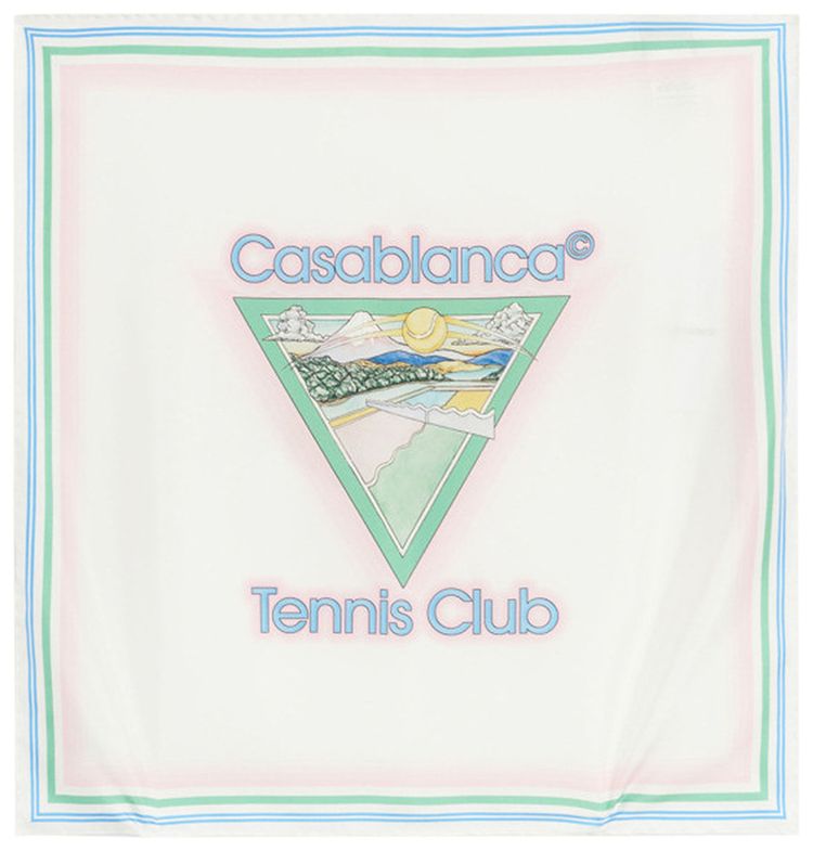 Casablanca Small Silk Twill Scarf 'Casablanca Tennis Club'