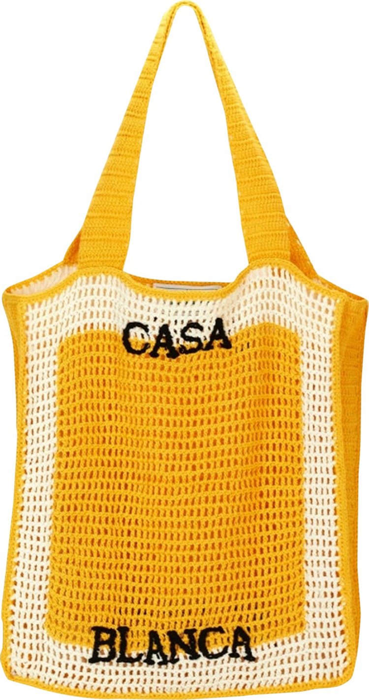 Casablanca Crochet Brand Bag 'Yellow'