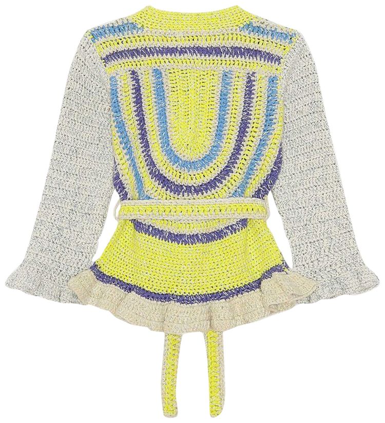 GANNI Novelty Crochet Cardigan Egret