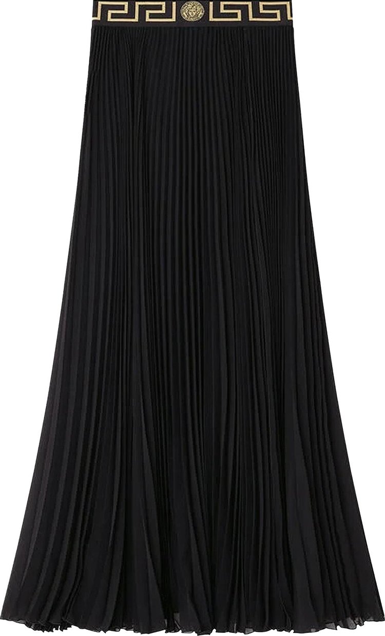 Versace Greca Border Pleated Skirt 'Black'