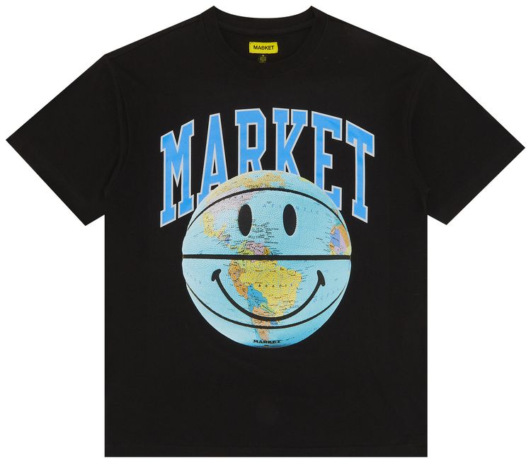 Market Smiley Market Globe Arc T Shirt Black GOAT Exclusive