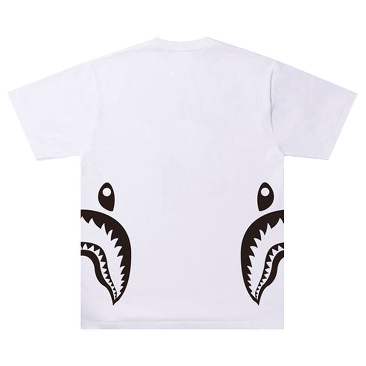 BAPE Bicolor Side Shark Tee White