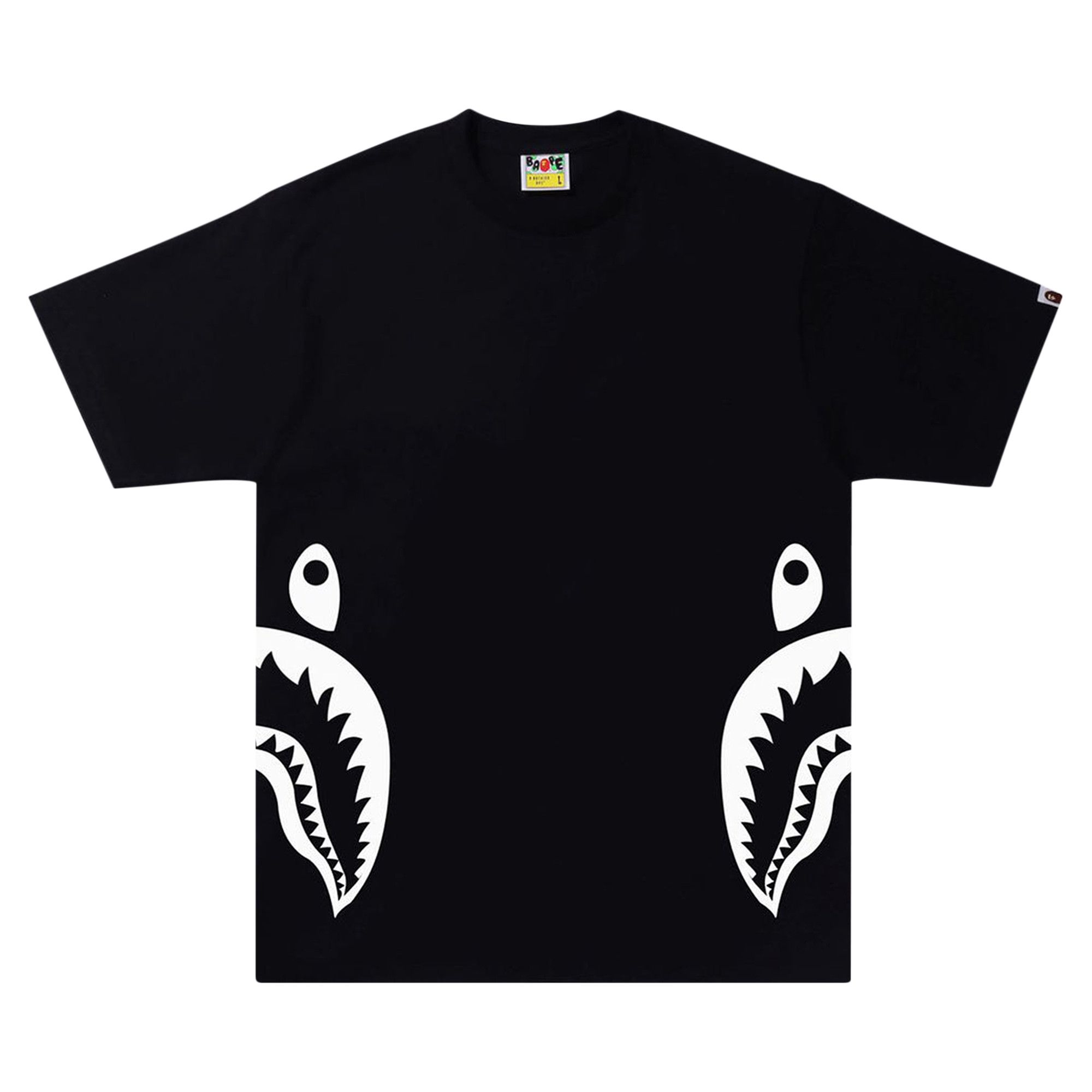 Buy BAPE Bicolor Side Shark Tee 'Black' - 1I30 110 027 BLACK | GOAT