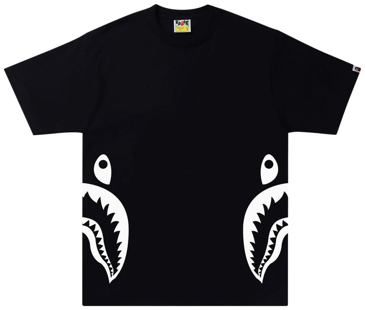 BAPE Bicolor Side Shark Tee Black
