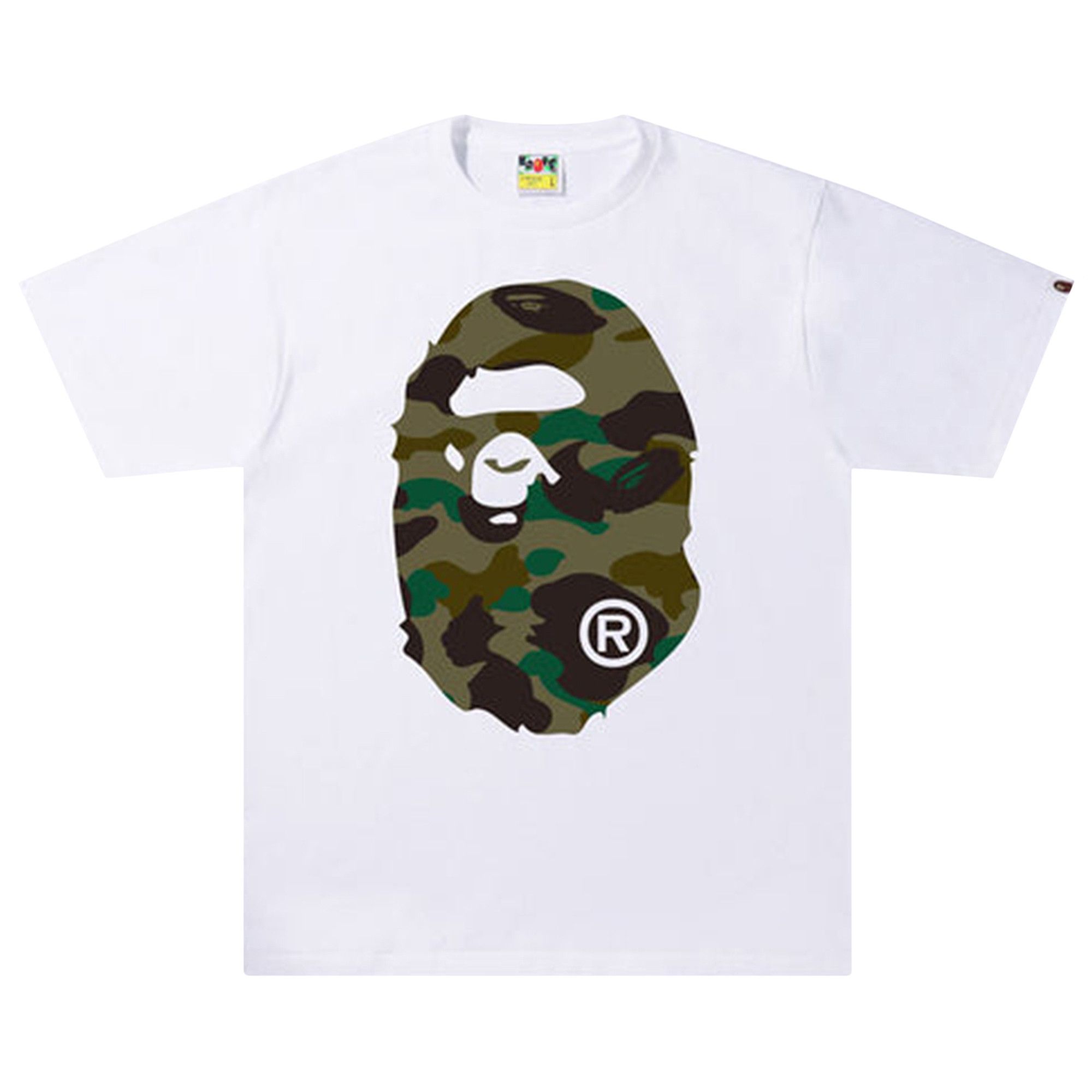 Bape Bape 1st Camo Big Ape Head Tee White Green Men s Size 107