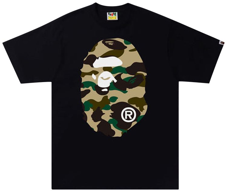 BAPE 1st Camo Big Ape Head Tee BlackYellow