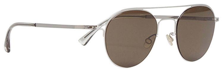 Mykita x Maison Margiela MMCRAFT015 Sunglasses Shiny SilverRaw Green Solid