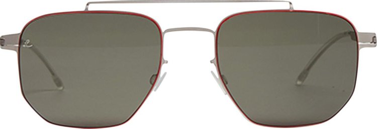 Mykita ML05 Sunglasses 'Matte Silver/Leica G15 Solid/Red'