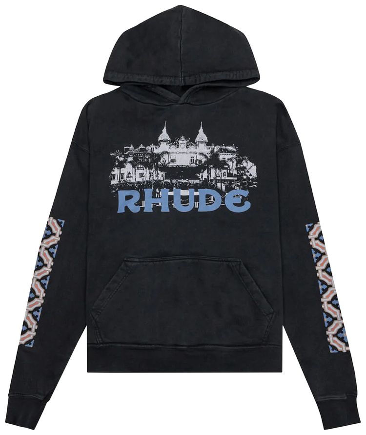 Rhude Casino Hoodie Vintage Black