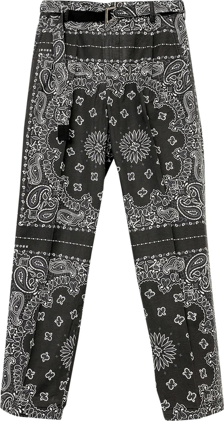 Buy Sacai Bandana Print Pants 'Black' - 22 02691M 001 | GOAT
