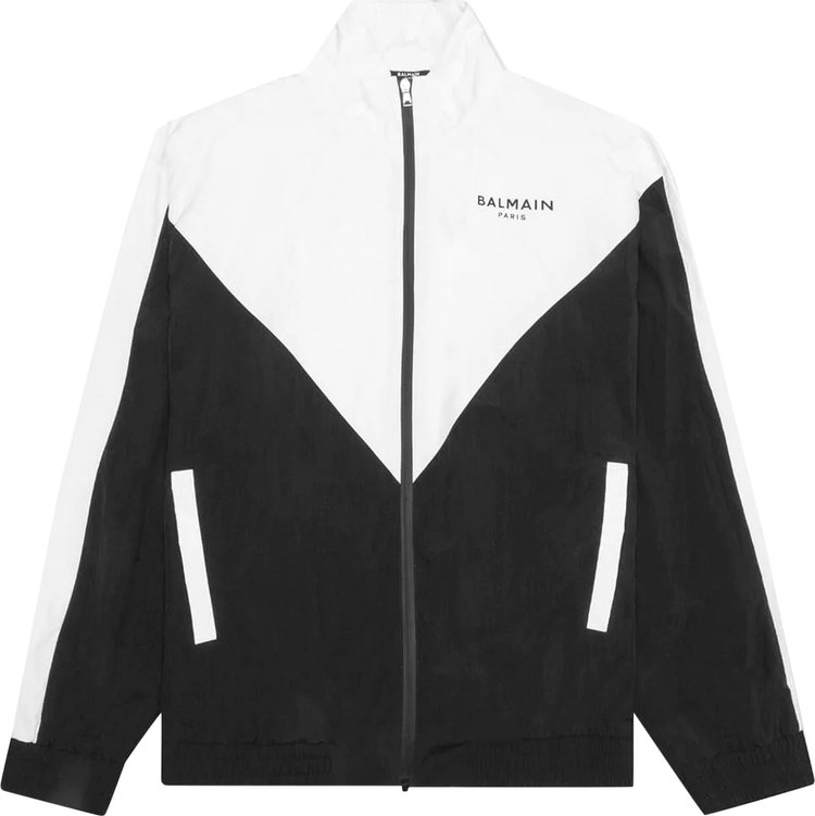 Balmain Logo-Print Multi-Cut Track Jacket 'Black/White'