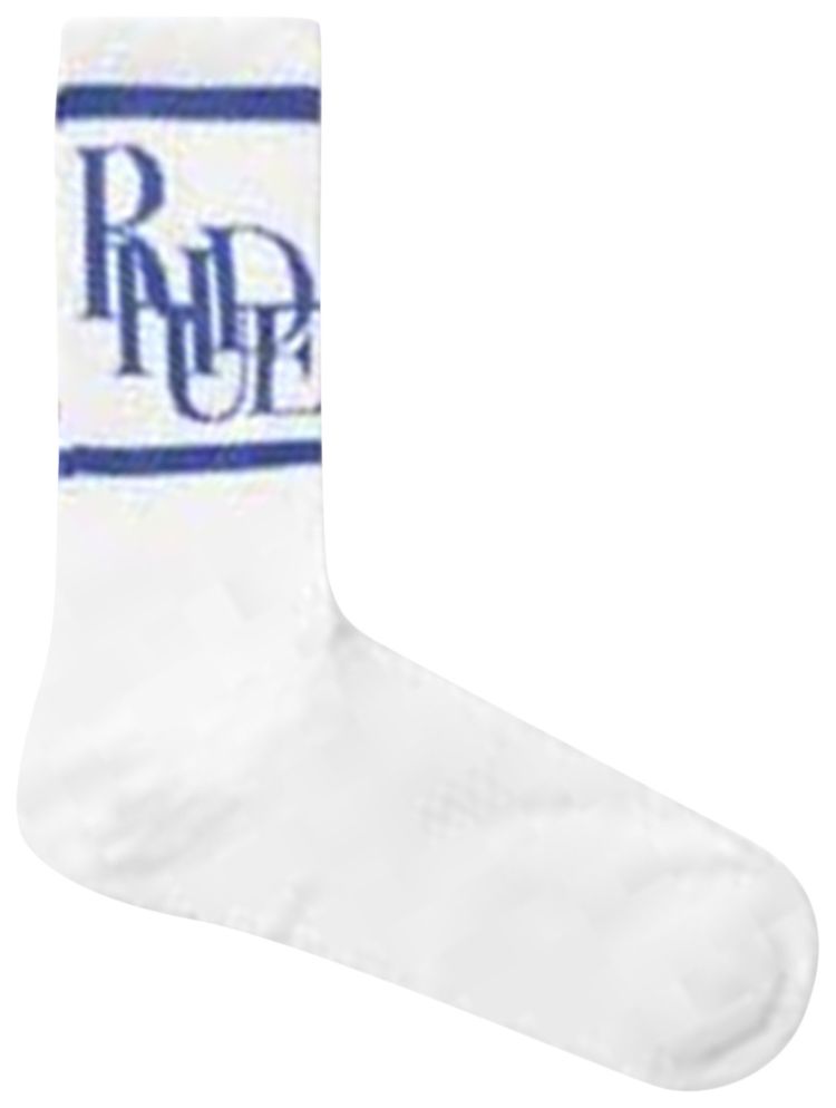 Rhude Scramble Logo Socks WhiteRoyal Blue
