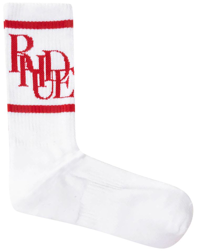 Rhude Scramble Logo Socks WhiteRed
