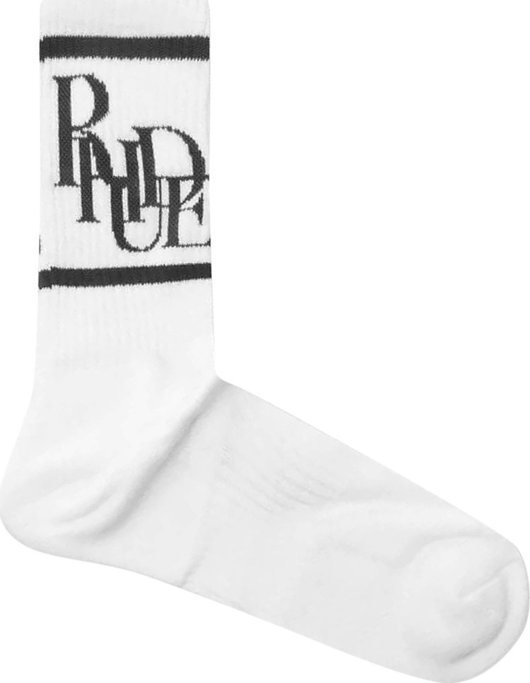 Rhude Scramble Logo Socks 'White/Black'
