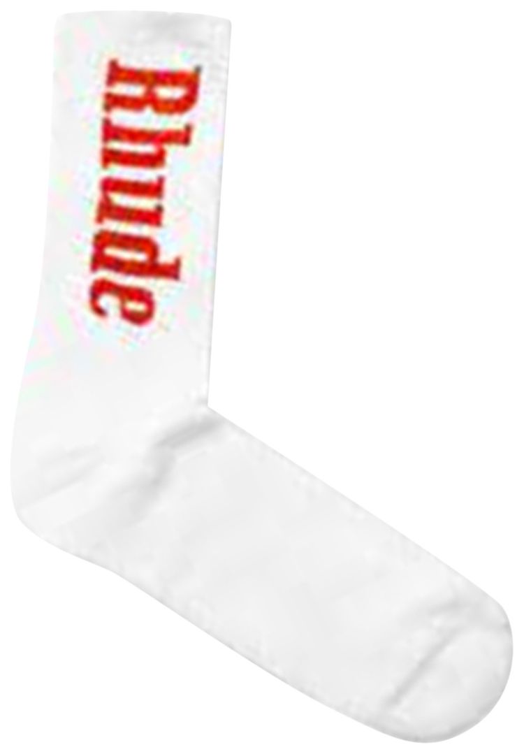 Rhude RH Vertical Logo Socks WhiteRed