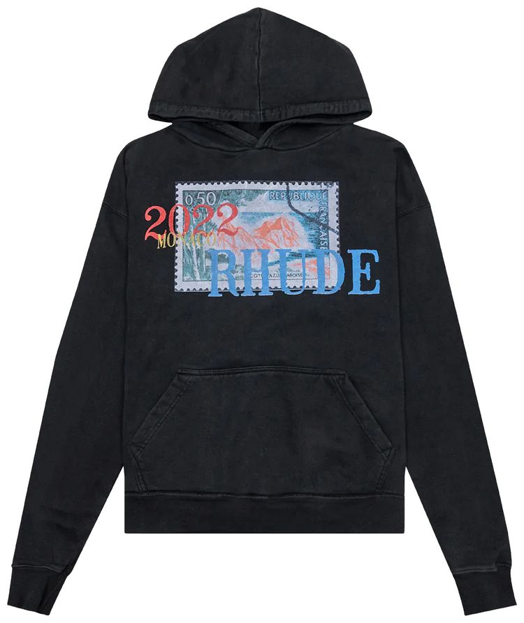 Rhude Stamp Hoodie Vintage Black