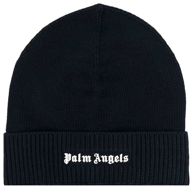 Palm Angels Classic Logo Beanie Navy Blue