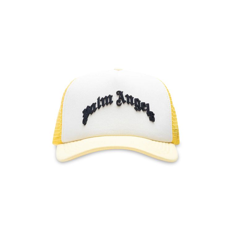 Palm Angels GD Curved Logo Trucker Hat YellowBlack