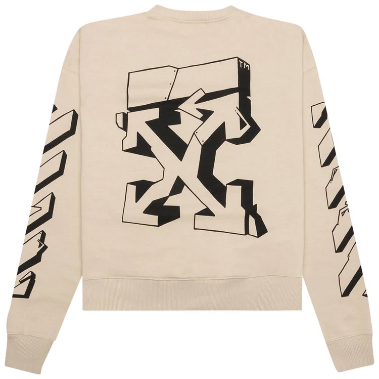 Off White Graf Outline Over Crewneck Dark Sand