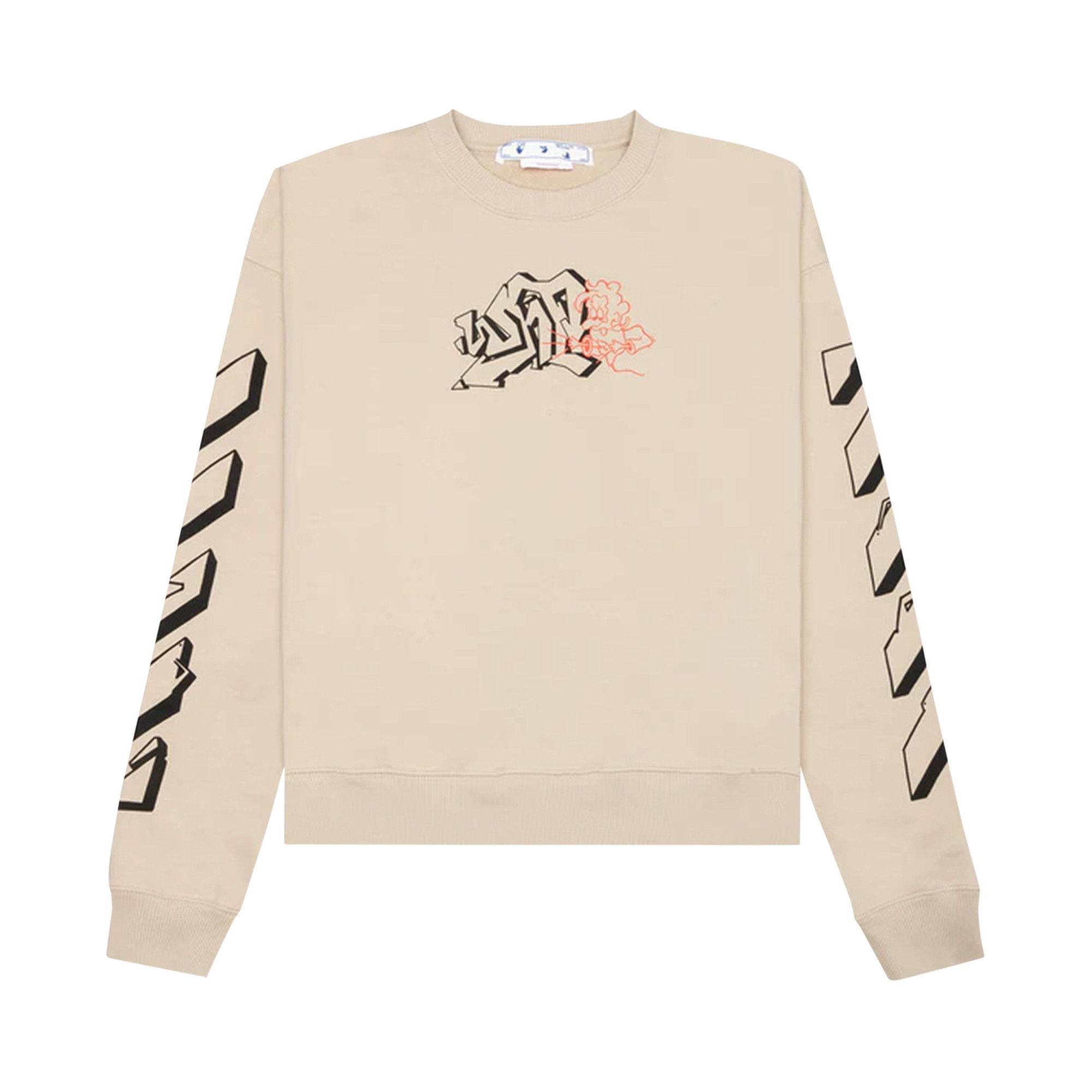 Buy Off White Graf Outline Over Crewneck Dark Sand