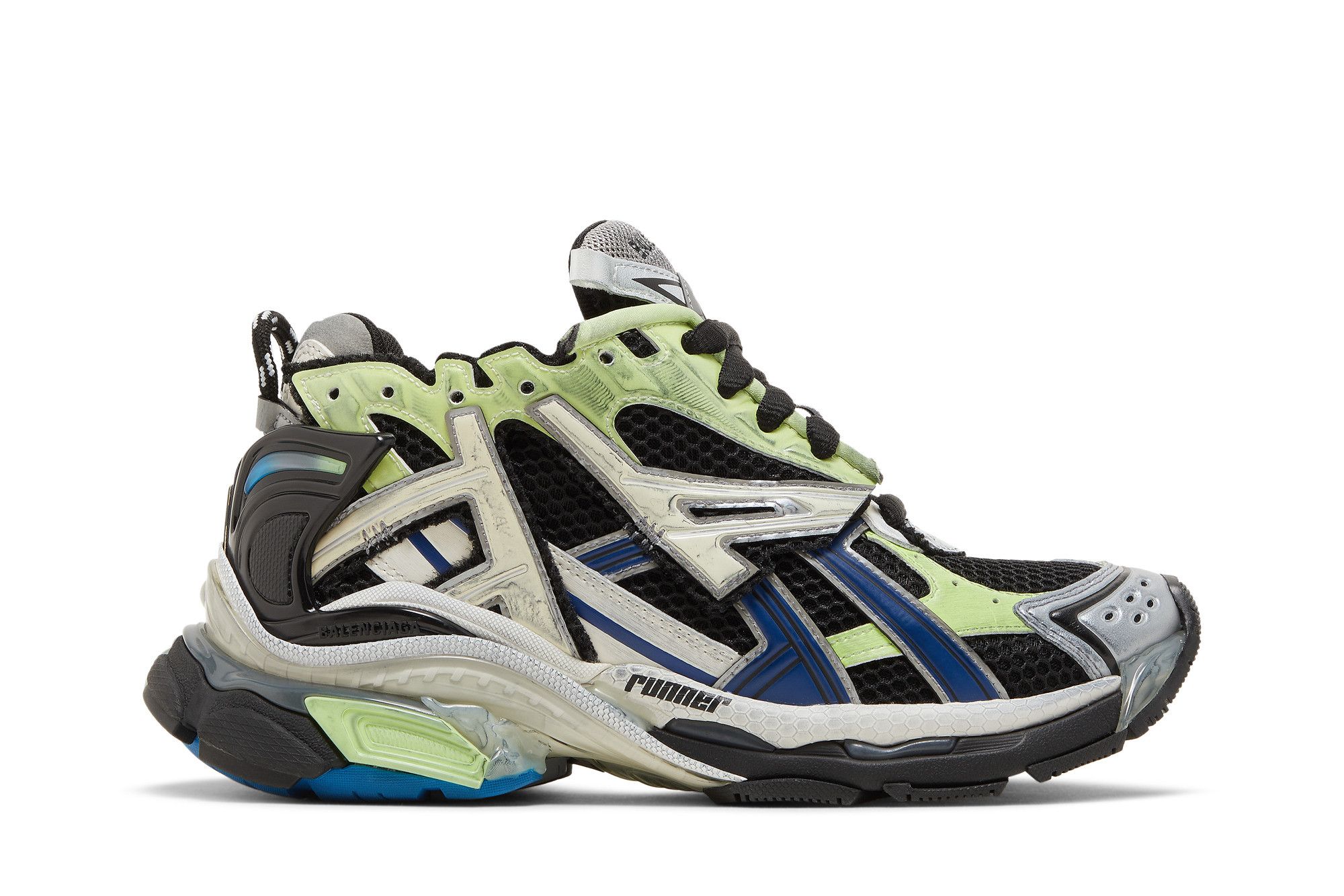 Size 5.0 Balenciaga Wmns Runner Sneaker Grey Blue Green