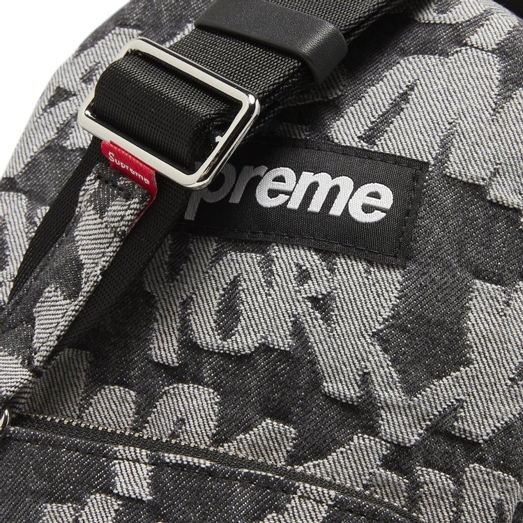 Supreme Fat Tip Jacquard Denim Sling Bag Black