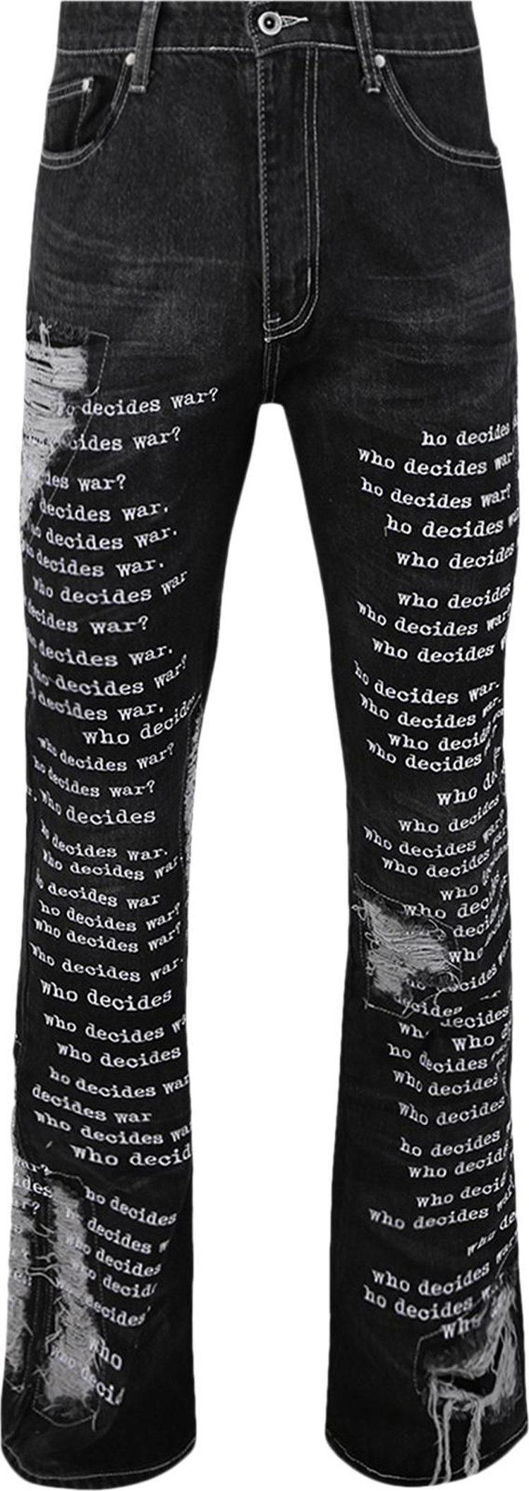 Who Decides War Printed denim jeans