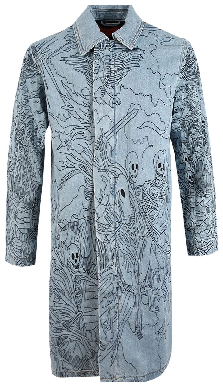 Who Decides War Denim Four Horsemen Trenchcoat SkyCoal